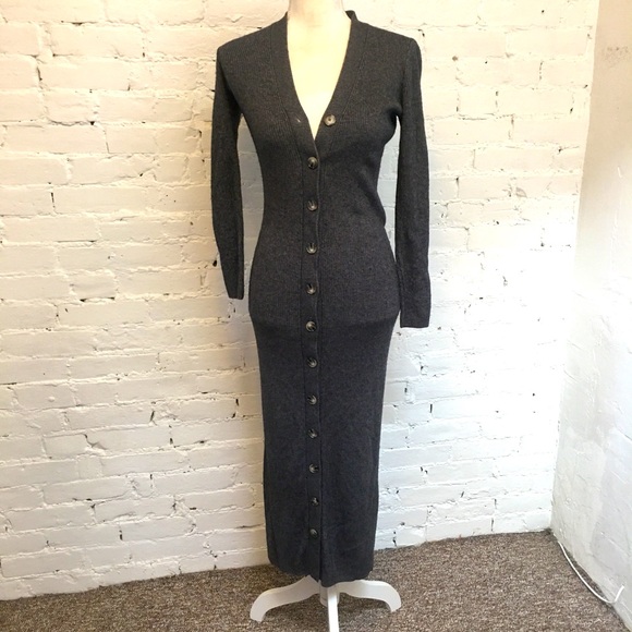 Torn Ronny Kobo long sleeve midi sweater dress gray size small - Picture 1 of 10